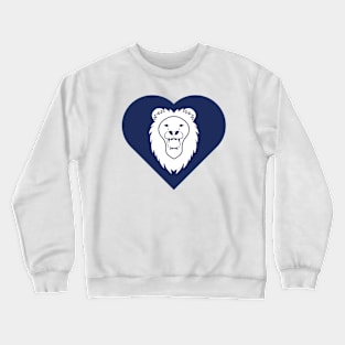 Lion Mascot Cares Navy Crewneck Sweatshirt